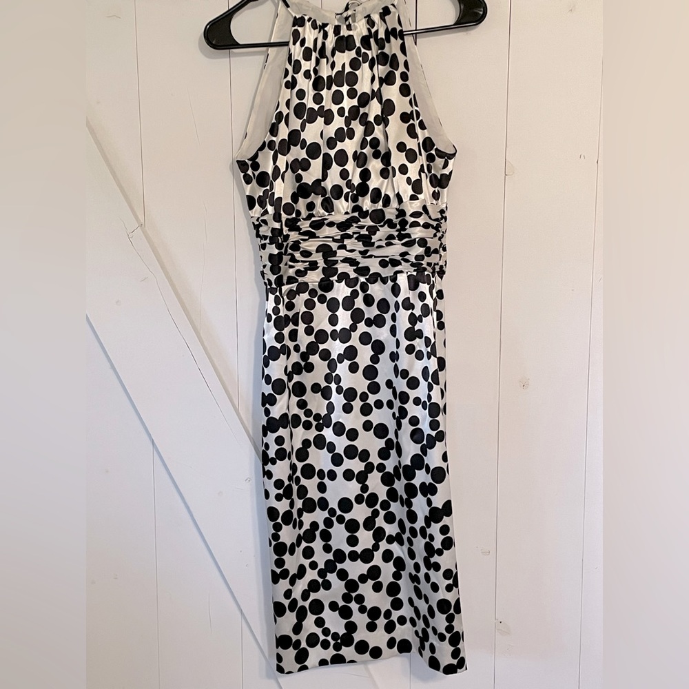 Maggy London polka dot halter dress, size 8